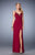 La Femme - 21947 Embellished V-neck Sheath Dress In Red
