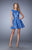 La Femme - 21949 Lace Illusion Bateau Cocktail Dress in Blue