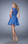 La Femme - 21949 Lace Illusion Bateau Cocktail Dress in Blue