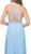 Dancing Queen - 2196 Embroidered Halter Chiffon Prom Dress in Blue