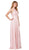 Dancing Queen - 2196 Embroidered Halter Chiffon Prom Dress in Pink