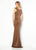 Cameron Blake - 219676 Embellished Bateau Sheath Dress In Brown