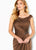 Cameron Blake - 219676 Embellished Bateau Sheath Dress In Brown
