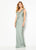 Cameron Blake - 219677 Embellished Plunging V-neck Trumpet Dress In Green