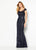 Cameron Blake - 219680 Bedazzled Scoop Neck Sheath Dress In Blue