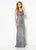Cameron Blake - 219680 Bedazzled Scoop Neck Sheath Dress In Gray