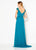 Cameron Blake - 219684 Beaded V-neck Chiffon Sheath Dress In Green