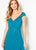 Cameron Blake - 219684 Beaded V-neck Chiffon Sheath Dress In Green