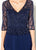 Cameron Blake - 219688 Beaded V-neck Chiffon A-line Dress In Blue