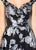 Cameron Blake - 219695 Beaded Neckline Floral A-line Gown Dress In Black and White