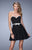 La Femme - 21986 Strapless Contrast Jersey Cocktail Gown In Black and White