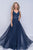 Nina Canacci - 2210 Floral Embroidered V-neck A-line Dress