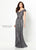 Montage by Mon Cheri - 219975W Ruched Off-Shoulder Sheath Dress In Gray