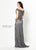 Montage by Mon Cheri - 219975W Ruched Off-Shoulder Sheath Dress In Gray