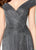 Montage by Mon Cheri - 219975W Ruched Off-Shoulder Sheath Dress In Gray