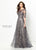 Montage by Mon Cheri - 219976 Embroidered Lace Illusion Bateau Dress In Gray