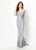 Montage by Mon Cheri - 219978 Embroidered Scoop Neck Long Gown In Gray