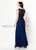 Montage by Mon Cheri - 219980 Embroidered Lace Bateau A-Line Dress In Blue