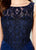 Montage by Mon Cheri - 219980 Embroidered Lace Bateau A-Line Dress In Blue