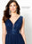 Montage by Mon Cheri - 219984 Embellished Deep V-neck A-line Dress In Blue