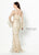 Montage by Mon Cheri - 219986 Embellished Long Bell Sleeve Sheath Gown In Nude