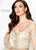 Montage by Mon Cheri - 219986 Embellished Long Bell Sleeve Sheath Gown In Nude