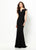 Montage by Mon Cheri - 219987 Beaded Illusion Cap Sleeve Mermaid Gown In Black