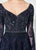 Ivonne D for Mon Cheri - 219D79W Long Sleeves Embroidered A-line Gown In Blue and Black