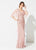 Ivonne D for Mon Cheri - 219D82W Choir Boy Sleeves Beaded Trumpet Gown In Pink