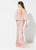 Ivonne D for Mon Cheri - 219D82W Choir Boy Sleeves Beaded Trumpet Gown In Pink