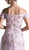 Cinderella Divine - 7051 Floral Applique Off-Shoulder Dress In Pink