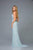Scala - 48938 Allover Sequin Backless Sheath Evening Gown with Slit In Blue and Silver