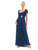 Daymor Couture - Ruched V-Neck Dress 220 in Blue and Green
