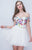 Nina Canacci - 220 Floral Printed Off-Shoulder A-line Dress In White
