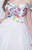 Nina Canacci - 220 Floral Printed Off-Shoulder A-line Dress In White