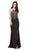 Dancing Queen - 2200 Jeweled Garland Motif Illusion Sheath Prom Gown in Black