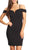 Eureka Fashion - 2200 Folded Off Shoulder Sheath Cocktail Dress In Black
