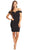 Eureka Fashion - 2200 Folded Off Shoulder Sheath Cocktail Dress In Black