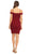 Eureka Fashion - 2200 Folded Off Shoulder Sheath Cocktail Dress In Red