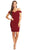 Eureka Fashion - 2200 Folded Off Shoulder Sheath Cocktail Dress In Red