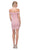Eureka Fashion - 2200 Folded Off Shoulder Sheath Cocktail Dress In Pink