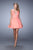 La Femme - 22009 Embellished V-neck Satin A-line Dress in Orange