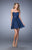 La Femme - 22015 Strapless Ruched A Line Cocktail Dress In Blue