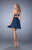 La Femme - 22015 Strapless Ruched A Line Cocktail Dress In Blue