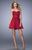 La Femme - 22015 Strapless Ruched A Line Cocktail Dress In Red