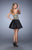 La Femme - 22017 Strapless Appliqued Cocktail Dress In Black and Gold