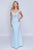 Nina Canacci - 2201 Crystal Beaded Off Shoulder Mermaid Gown In Blue