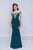 Nina Canacci - 2201 Crystal Beaded Off Shoulder Mermaid Gown In Blue And Green