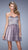 La Femme - 22022 Strapless Satin Lace Cocktail Dress In Gray and Pink