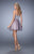 22022 Strapless Satin Lace Cocktail Dress